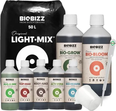 Produktbild von BioBizz Light-Mix 50 Liter + Dünger Big - Blumenerde Grow Indoor Outdoor Bonsai Balkon-Pflanzen PalmenKokos