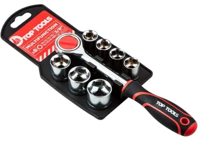 Zdjęcie produktu dla Top Tools Klucze nasadowe 3/8", zestaw 8 szt.