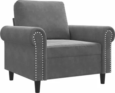 Zdjęcie produktu dla vidaXL Fotel ciemnoszary 60 cm aksamitny