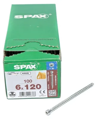 Immagine prodotto di SPAX® 1211010601205 Viti per legno SPAX® T30 a testa cilindrica WIROX 1211010601205 6 mm x 120 mm, 100 pezzi
