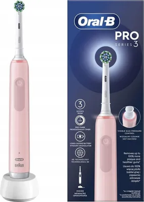 Produktbild von Oral-B Electric Toothbrush | Pro3 Pink X-Clean | Rechargeable | For adults | Number of brush heads included 1 | Number of teeth brushing modes 3 | Pink