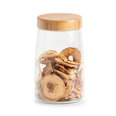 Produktbild von Zeller Vorratsglas m. Bambusdeckel, 1600 ml, Glas / Bambus / Silikon / PP, transparent, Ø12,5 x 20,5 cm
