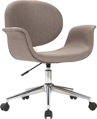 Image de vidaXL Chaise de salle à manger Tissu Taupe pivotant