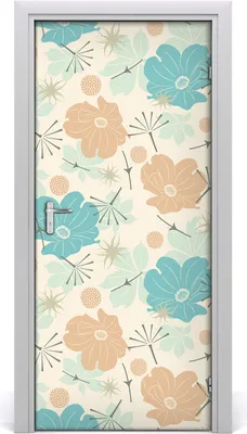 Produktbild von Tulup Türaufkleber 95x205 cm Dekorative Aufkleber Selbstklebend Wasserdichte Tapete Abnehmbar Schlafzimmer Wohnzimmer Wohnkultur - Blumenmuster