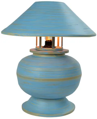 Produktbild von Fine Asianliving Tischlampe Bambus Spirale Handgefertigt Blau 37x37x40cm