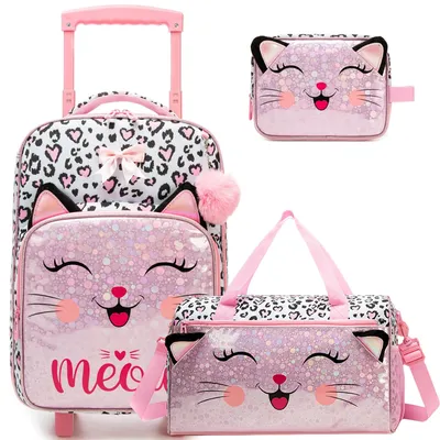 Image de Set de bagages à main 3 pièces pour enfants - Valise avec bandoulière - 31 x 19,5 x 40,5 cm
