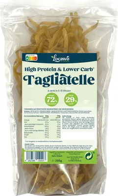 Produktbild von Locawo High Protein Low Carb Tagliatelle | Bandnudeln | Pasta | Nudeln 200g