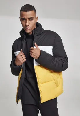 Produktbild von Urban Classics Jacke 3-Tone Boxy Puffer Jacket Black/Chromeyellow/White-5XL