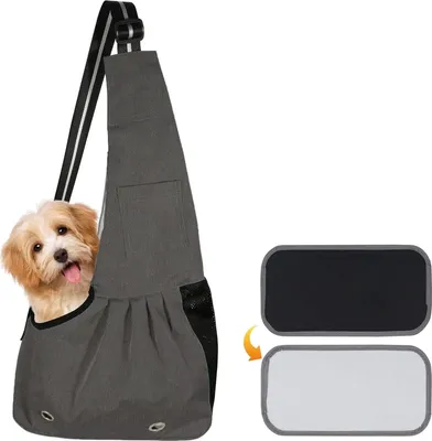 Produktbild von Haustier Tragetasche Tragbare Schultertasche Haustier Katzen Welpen Outdoor Reisetasche - Verstellbarer Schultergurt Abnehmbares Kissen - Grau (L) Reisetasche Katze