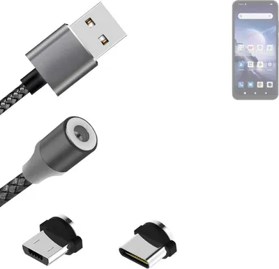 Produktbild von K-S-Trade Hochwertiges Magnet-Lade-kabel Sync-Kabel Daten-Kabel für FreeYond M5 mit USB-Typ-C-Anschluss und Micro-USB-Anschluss 2A bis zu 480mbps