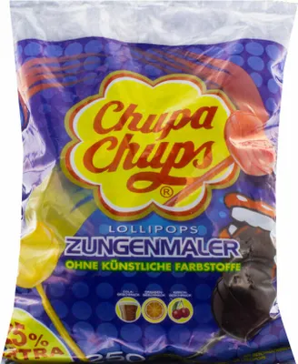 Image de Chupa Chups Lollipops peintre de langue, sucette, cola, orange, cerise, 250 pièces, 3 kg
