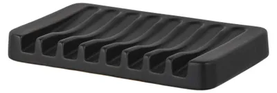 Produktbild von SCHÖNER WOHNEN-Kollektion Keramik Seifenablage Mod. SOLIERA elegante Seifenablage in schwarz aus hochwertiger Keramik mit Rillen zum Wasserablauf Maße 13 cm x 1 cm x 8 cm