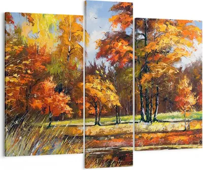 Produktbild von Bild auf Leinwand - Leinwandbild - Park Herbst Wasser - 95x80cm - Wand Bild - Wanddeko - Wandbilder - Leinwanddruck - Bilder - Kunstdruck - Wanddekoration - Leinwand bilder - Wandkunst - CB95x80-3536
