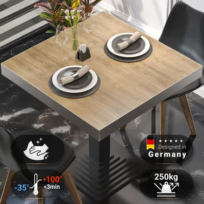 Produktbild von BRASIL | Gastro Tischplatte | B:T 60 x 60 cm | Eiche | Quadratisch | Gastro Tischplatte