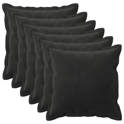 Productafbeelding van vidaXL Kussenhoezen, 6 stuks, houtlook, zwart, 35 x 35 cm, fluweel