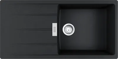 Produktbild von Franke Maris CNG 211-100 Einbauspüle Onyx Fragranit für Unterschränke ab 60 cm, Drehknopf - inkl.