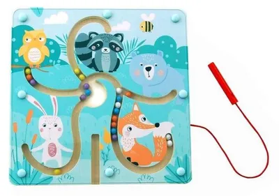 Produktbild von AdamToys Magnetlabyrinth Wald Magnetspiel Holzspielzeug Lernspiel Kugellabyrinth Magnet