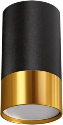 Image de Spot en Saillie NOIR et OR pour Ampoule GU10