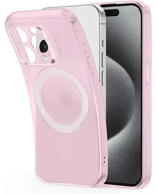 Obrázek produktu pro Pouzdro na iPhone 15 Pro Max, kompatibilní s MagSafe, ochrana fotoaparátu, nárazuvzdorné, matné, průhledné