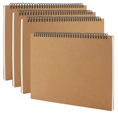 Immagine prodotto di Set di 4 quaderni da disegno A4 con spirale e copertina in cartoncino