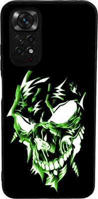 Produktbild von TPU Silikon Hülle für Xiaomi Redmi Note 11 / 11S Handy Cover Case Schutzhülle Handyhülle Bumper MOTIV 44 Skull grün