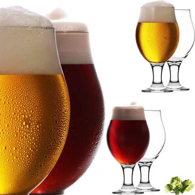 Produktbild von PLATINUX Biertulpen Biergläser Set 6 Teilig 500ml (max. 560ml) Bierkrüge aus Glas Bierschwenker Pilsgläser Altbierglas
