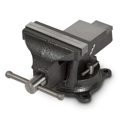 Produktbild von EBERTH Schraubstock aus Gusseisen mit Amboss, 125mm Backenbreite, 130mm Gesamthöhe, 360° drehbar, 110mm Ø Teller, 87mm maximale Spannweite