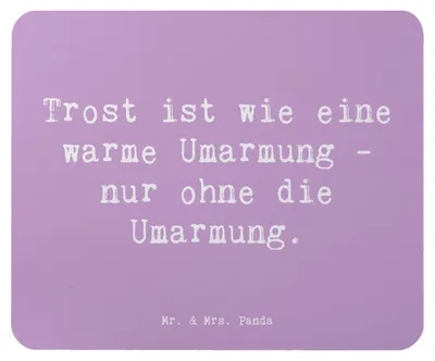 Produktbild von Mr. & Mrs. Panda Mauspad Spruch Trost Umarmung - Lavendeltraum - Geschenk, Geschenke, Nähe, Mouse Pad, laptop mousepad, Motivation, Gefühl, Zitat, mousematte, Familie, pc