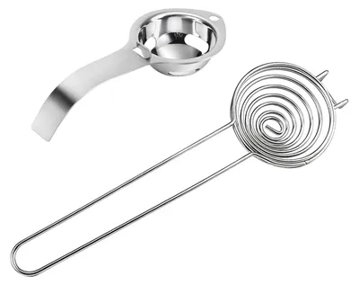 Eiertrenner aus Edelstahl, 2 Stück, 16 cm und 23 cm, silber