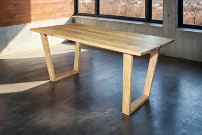 Produktbild von Esstisch Baumkante massiv Akazie natur 200 x 100 V-Holzgestell naturfarben GIRONA