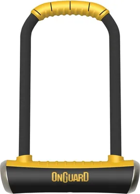 Produktbild von Bügelschloss Onguard Brute LS 8000 115 x 260mm, Ø 16,8mm, mit Halter, schwarz/gelb (1 Stück)