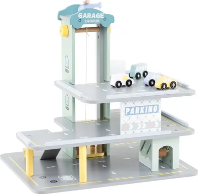 Produktbild von GOPLUS 3-stöckiges Garage-Spielset, Parkplatz mit Aufzug, Helikopterlandeplatz, Rampe, Autowaschanlage, Lade- und Tankstelle, Grau