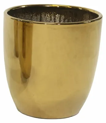 Produktbild von Mega Collections Blumentopf Emperor - rund - gold - D24 x 27 cm
