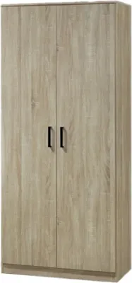 Image de Armoire DALAMAN 2 portes – Chêne clair – Penderie + étagères – Style scandinave