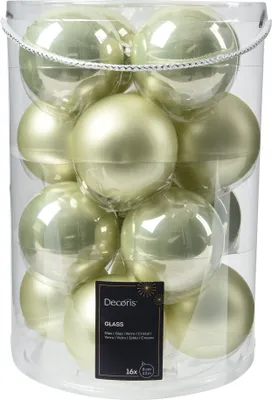 Produktbild von Weihnachtskugeln Glas 8cm 16 Stück - Hell Minze
