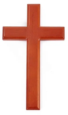 Holzkreuz, rot, handgeschnitzt, 17,3 cm, Wanddekoration