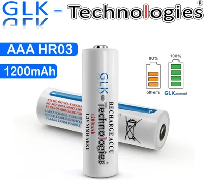 Produktbild von GLK-Technologies Akku AAA Micro  - 4x NiMH Wiederaufladbare Akkus mit min. 1200 mAh PRO