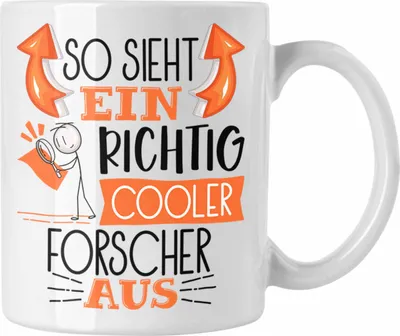 Produktbild von Trendation - Forscher Tasse Geschenk So Sieht Ein RIchtig Cooler Forscher Aus Geschenkidee Lustiger Spruch Geburtstag Becher Kaffeetasse (Weiß)