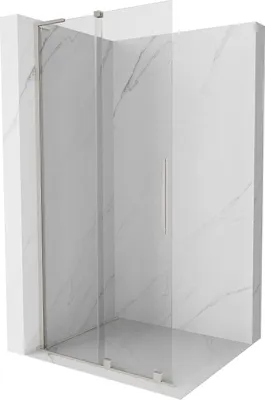 Produktbild von Mexen Velar L Duschwand Schiebetür Walk-in 90 x 200 cm, transparent 8 mm, gebürsteter Nickel - 871-090-003-03-97