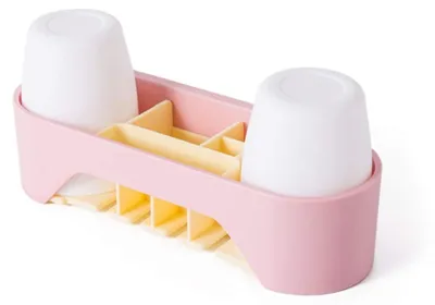 Imagen del producto de Soporte de cepillo de dientes de montaje en pared, con doble compartimento, para organizar el baño
