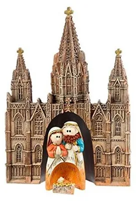 Krippe Kathedrale Barcelona, Kunstharz, 10 cm