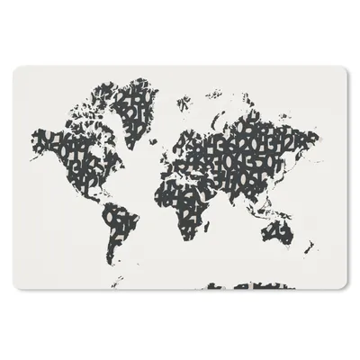 Produktbild von MuchoWow® Mauspad Mousepad Weltkarte - Zahlen - Weiß 27x18 cm - Mousepads - Maus Mat - Pad - Mausunterlage - Büroartikel - Desk Matten