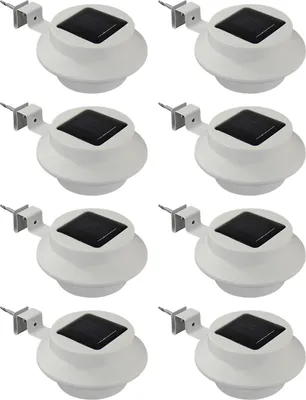 Produktbild von 8x Solar Dachrinnenleuchte Dachrinnenlampe Dachrinnen Lampe Licht Regenrinne Solarlampe Solarleuchte Beleuchtung Aussenlampe