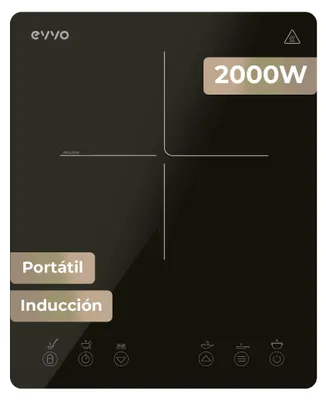 Immagine prodotto di Piano cottura a induzione EVVO V62, 4 zone, 7200 W, nero, comandi touch