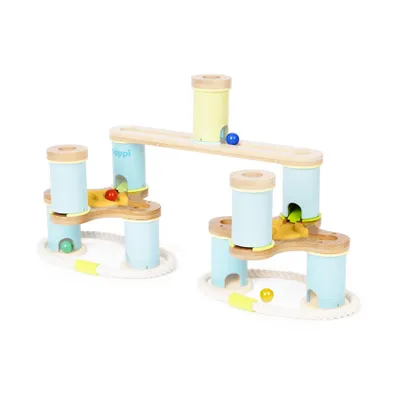 Produktbild von boppi Murmelbahn Spielzeug für Kinder ab 3 Jahren aus Holz mit 6 Glasmurmeln
