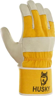 Produktbild von teXXor® Schweinsvollleder-Winterhandschuhe HUSKY, Leder Natur, Drell Gelb