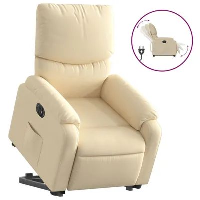 Produktbild von Relaxsessel mit Aufstehhilfe Elektrisch Creme Stoff