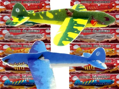 Produktbild von 12 x Styropor Flieger Dinosaurier Flugzeug Glider Gleiter Wurfgleiter 22 cm