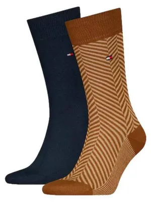 Produktbild von Tommy Hilfiger - Socken für Herren (2er-Pack) NA1118 (44,5 EU - 47 EU) (Marine/Braun)