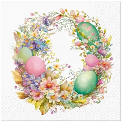 Image de Serviettes 33x33 cm - Easter Wreath